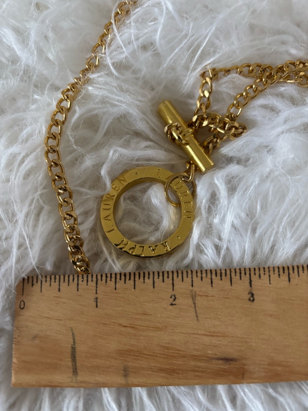 Ralph Lauren Polished Gold Ring Toggle chain belt or necklace Y2K - Picture 2 of 6